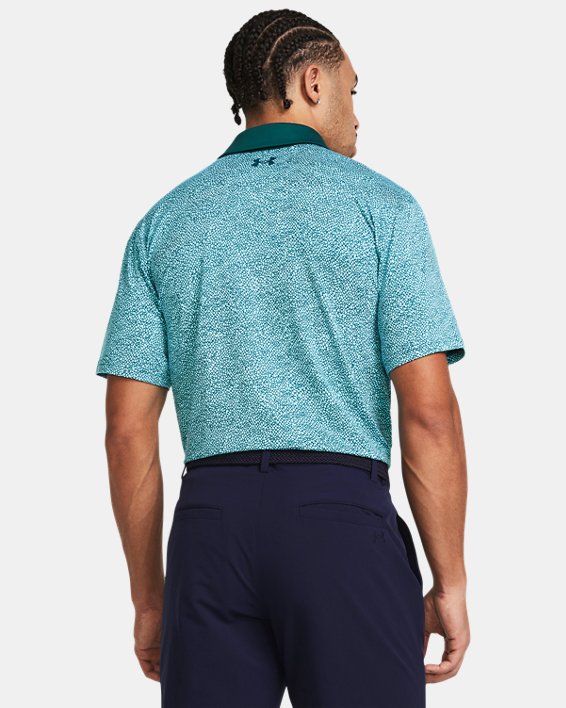 Men's UA Tee To Green Printed Polo, Blue, pdpMainDesktop image number 1